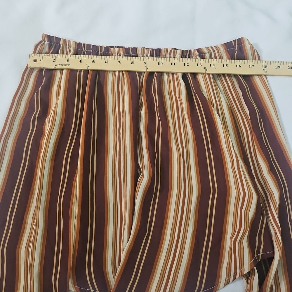 Forever 21 Contemporary Off Shoulder Striped Gauzy Y2K Office Top Size S - Picture 14 of 14